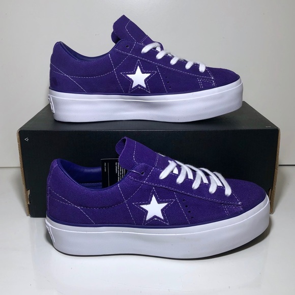 converse one star platform purple